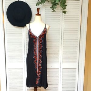 Exist Black Dress with Vibrant Embroidery Size M